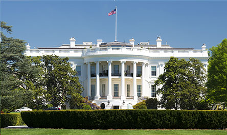 The front facade of the White House where our Presidents have created a legacy of prayer in the United States.