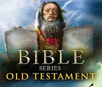 Moses holding two stone tablets with the Ten Commandments. Stories from the Old Testament of the Bible.